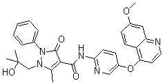 2,3-Dihydro-1-(2-hydroxy-2-methylpropyl)-n-[5-[(7-methoxy-4-quinolinyl)oxy]-2-pyridinyl]-5-methyl-3-oxo-2-phenyl-1h-pyrazole-4-carboxamide Structure,913376-83-7Structure