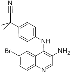 2-(4-(3-Amino-6-bromoquinolin-4-ylamino)phenyl)-2-methylpropanenitrile Structure,915019-52-2Structure