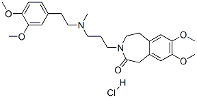 2H-3-Benzazepin-2-one, 3-[3-[[2-(3,4-dimethoxyphenyl)ethyl]methylamino]propyl]-1,3,4,5-tetrahydro-7,8-dimethoxy-, monohydrochloride Structure,91940-87-3Structure