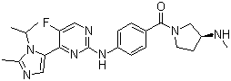 [4-[[5-Fluoro-4-[2-methyl-1-(1-methylethyl)-1H-imidazol-5-yl]-2-pyrimidinyl]amino]phenyl][(3S)-3-(methylamino)-1-pyrrolidinyl]Methanone Structure,924641-59-8Structure