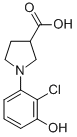 1-(2-Chloro-3-hydroxyphenyl)-3-pyrrolidinecarboxylic acid Structure,925233-24-5Structure