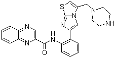 N-[2-[3-(1-piperazinylmethyl)imidazo[2,1-b]thiazol-6-yl]phenyl]-2-quinoxalinecarboxamide Structure,925434-55-5Structure