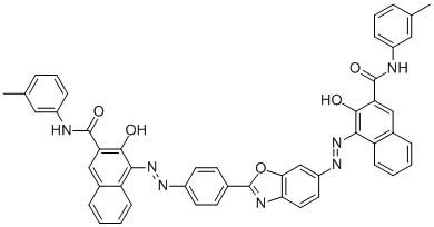 3-Hydroxy-4-[[4-[6-[[2-hydroxy-3-[[(3-methylphenyl)amino]carbonyl]-1-naphthalenyl]azo]-2-benzoxazolyl]phenyl]azo]-n-(3-methylphenyl)-2-naphthalenecarboxamide Structure,92828-23-4Structure