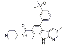 5-[3-(Ethylsulfonyl)phenyl]-3,8-dimethyl-n-(1-methyl-4-piperidinyl)-9h-pyrido[2,3-b]indole-7-carboxamide Structure,934541-31-8Structure