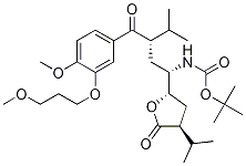 Carbamic acid, n-[(1s,3s)-3-[4-methoxy-3-(3-methoxypropoxy)benzoyl]-4-methyl-1-[(2s,4s)-tetrahydro-4-(1-methylethyl)-5-oxo-2-furanyl]pentyl]-, 1,1-dimethylethyl ester Structure,934841-22-2Structure