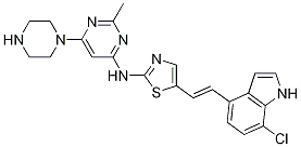 4-Pyrimidinamine, n-[5-[(1e)-2-(7-chloro-1h-indol-4-yl)ethenyl]-2-thiazolyl]-2-methyl-6-(1-piperazinyl)- Structure,936845-71-5Structure