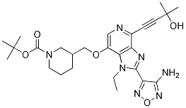 (S)-tert-butyl 3-((2-(4-amino-1,2,5-oxadiazol-3-yl)-1-ethyl-4-(3-hydroxy-3-methylbut-1-ynyl)-1h-imidazo[4,5-c]pyridin-7-yloxy)methyl)piperidine-1-carboxylate Structure,937174-75-9Structure