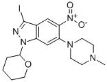 1H-Indazole, 3-iodo-6-(4-methyl-1-piperazinyl)-5-nitro-1-(tetrahydro-2H-pyran-2-yl)- Structure,937383-47-6Structure