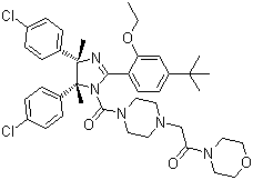 2-[4-[[(4S,5R)-4,5-bis(4-chlorophenyl)-2-[4-(1,1-dimethylethyl)-2-ethoxyphenyl]-4,5-dihydro-4,5-dimethyl-1H-imidazol-1-yl]carbonyl]-1-piperazinyl]-1-(4-morpholinyl)Ethanone Structure,939981-37-0Structure