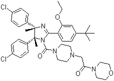 Rel-2-[4-[[(4r,5s)-4,5-bis(4-chlorophenyl)-2-[4-(1,1-dimethylethyl)-2-ethoxyphenyl]-4,5-dihydro-4,5-dimethyl-1h-imidazol-1-yl]carbonyl]-1-piperazinyl]-1-(4-morpholinyl)ethanone Structure,939983-14-9Structure