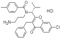 (R)-n-(3-aminopropyl)-n-(1-(3-benzyl-7-chloro-4-oxo-4h-chromen-2-yl)-2-methylpropyl)-4-methylbenzamide hydrochloride Structure,940929-33-9Structure