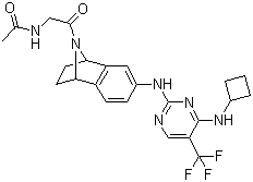 N-(2-(6-((4-(cyclobutylamino)-5-(trifluoromethyl)pyrimidin-2-yl)amino)-1,2,3,4-tetrahydro-1,4-epiminonaphthalen-9-yl)-2-oxoethyl)acetamide Structure,942490-07-5Structure