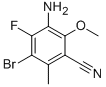 Benzonitrile, 3-amino-5-bromo-4-fluoro-2-methoxy-6-methyl- Structure,945963-93-9Structure