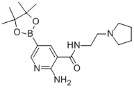 2-Amino-5-(4,4,5,5-tetramethyl-1,3,2-dioxaborolan-2-yl)-n-[2-(pyrrolidin-1-yl)ethyl]pyridine-3-carboxamide Structure,947249-43-6Structure