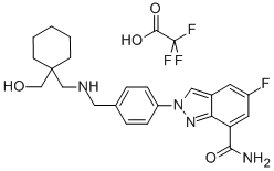 2H-Indazole-7-carboxamide, 5-fluoro-2-[4-[[[[1-(hydroxymethyl)cyclohexyl]methyl]amino]methyl]phenyl]-, 2,2,2-trifluoroacetate Structure,952475-70-6Structure