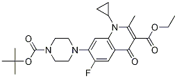 Ethyl7-(4-(tert-butoxycarbonyl)piperazin-1-yl)-1-cyclopropyl-6-fluoro-2-methyl-4-oxo-1,4-dihydroquinoline-3-carboxylate Structure,952653-71-3Structure