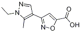 3-(1-Ethyl-5-methyl-1H-pyrazol-4-yl)isoxazole-5-carboxylic acid Structure,957487-33-1Structure