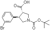 Boc-(+/-)-trans-4-(3-bromo-phenyl)-pyrrolidine-3-carboxylic acid Structure,959582-16-2Structure