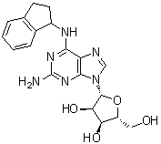 Adenosine, 2-amino-n-(2,3-dihydro-1h-inden-1-yl)- Structure,96323-22-7Structure