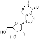 9-(2-Deoxy-2-fluoro-beta-D-arabinofuranosyl)-1,9-dihydro-6H-purin-6-one Structure,98983-40-5Structure