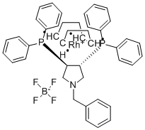 (3R,4R)-(+)-Bis(diphenylphosphino)-1-benzylpyrrolidine(1,5-cyclooctadiene)rhodium(I) tetrafluorobora Structure,99143-48-3Structure