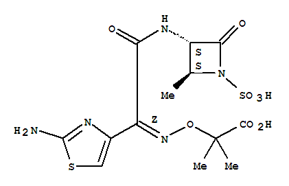 2-[[[1-(2-Amino-4-thiazolyl)-2-[(2-methyl-4-oxo-1-sulfo-3-azetidinyl)amino]-2-oxoethylidene]amino]oxy]-2-methyl- Structure,104184-69-2Structure