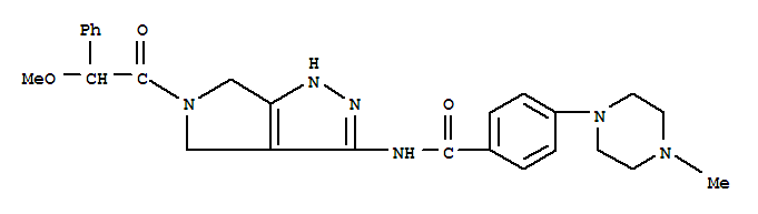 4-(4-Methyl-1-piperazinyl)-n-[1,4,5,6-tetrahydro-5-(2-methoxy-2-phenylacetyl)pyrrolo[3,4-c]pyrazol-3-yl]benzamide Structure,1044136-93-7Structure