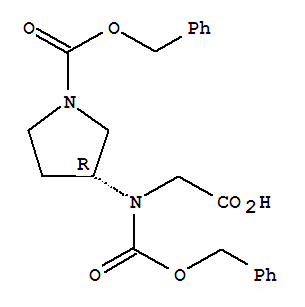 (3S)-3-(benzyloxycarbonyl-carboxymethyl-amino)-pyrrolidine-1-carboxylic acid benzyl ester Structure,1056211-06-3Structure