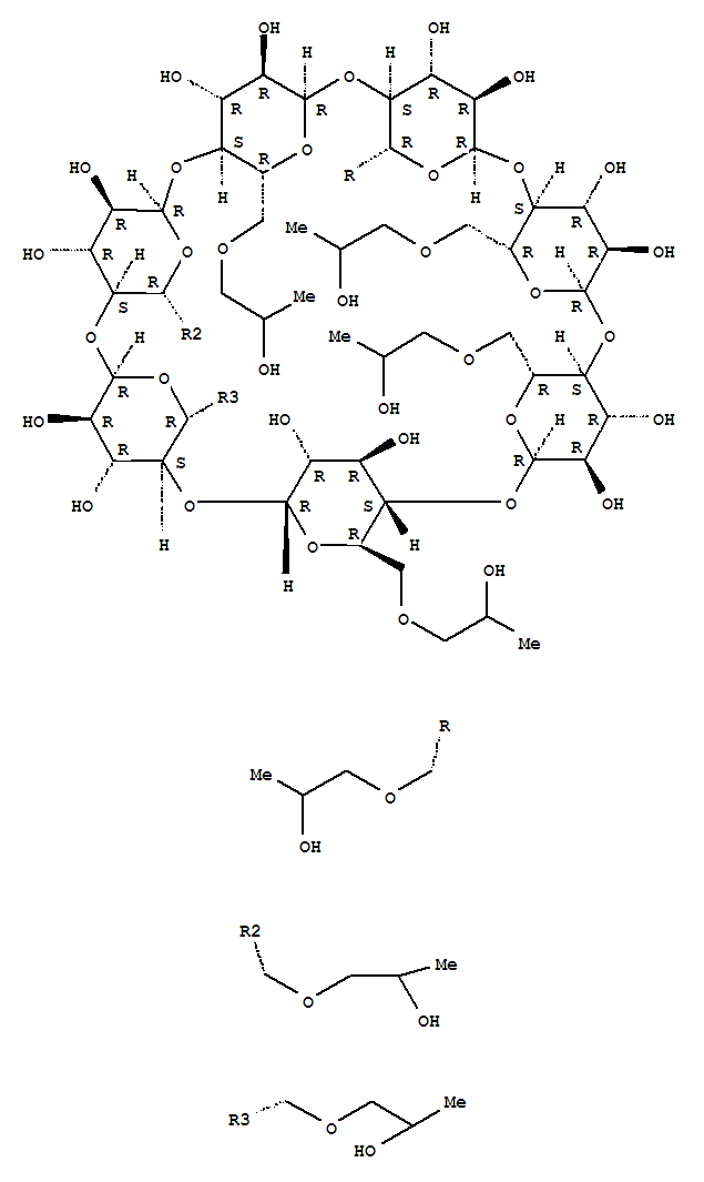 6A,6b,6c,6d,6e,6f,6g-heptakis-o-(2-hydroxypropyl)-beta-cyclodextrin Structure,107745-73-3Structure