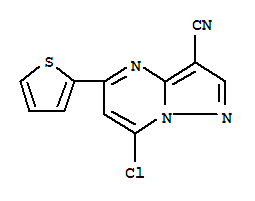 7-Chloro-5-(thiophen-2-yl)pyrazolo[1,5-a]pyrimidine-3-carbonitrile Structure,1131604-88-0Structure