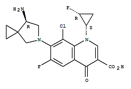 7-[(7R)-7-amino-5-azaspiro[2.4]hept-5-yl]-8-chloro-6-fluoro-1-[(1s,2r)-2-fluorocyclopropyl]-1,4-dihydro-4-oxo-3-quinolinecarboxylic acid Structure,127199-06-8Structure