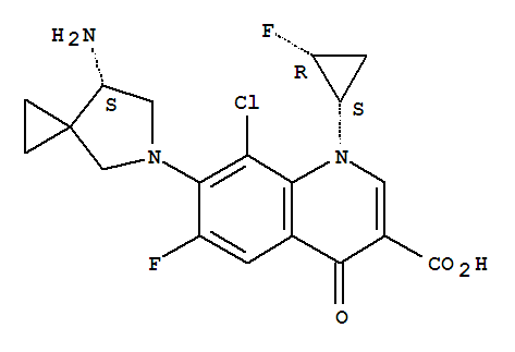 7-[(7S)-7-amino-5-azaspiro[2.4]hept-5-yl]-8-chloro-6-fluoro-1-[(1s,2r)-2-fluorocyclopropyl]-1,4-dihydro-4-oxo-3-quinolinecarboxylic acid Structure,127254-11-9Structure