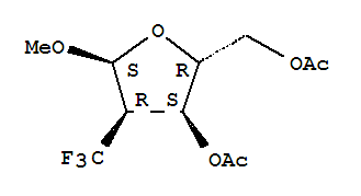 Methyl-2-deoxy-2-(trifluoromethyl)-α-D-ribofuranoside-diacetate Structure,159945-01-4Structure