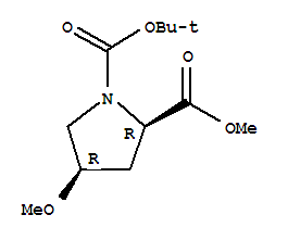 1,2-Pyrrolidinedicarboxylic acid, 4-methoxy-, 1-(1,1-dimethylethyl) 2-methyl ester, (2R,4R)- Structure,200184-86-7Structure