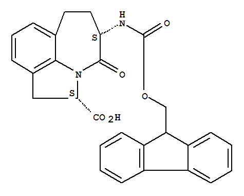 (2S,5s)-5-[[(9h-fluoren-9-ylmethoxy)carbonyl]amino]-1,2,4,5,6,7-hexahydro-4-oxo-azepino[3,2,1-hi]indole-2-carboxylic acid Structure,204326-24-9Structure