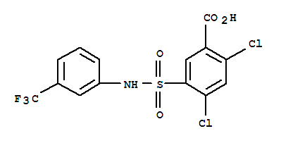 2,4-Dichloro-5-(3-trifluoromethyl-phenylsulfamoyl)-benzoic acid Structure,21525-24-6Structure