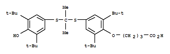 4-(2,6-Di-tert-butyl-4-(2-(3,5-di-tert-butyl-4-hydroxyphenylthio)propan-2-ylthio)phenoxy)butanoic acid Structure,216167-95-2Structure