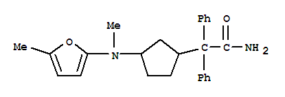 Benzeneacetamide,-alpha--[3-[methyl(5-methyl-2-furanyl)amino]cyclopentyl]--alpha--phenyl- Structure,220189-87-7Structure