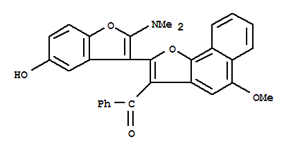 Methanone, [2-[2-(dimethylamino)-5-hydroxy-3-benzofuranyl]-5-methoxynaphtho[1,2-b]furan-3-yl]phenyl- Structure,221206-37-7Structure