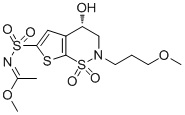 (S,E)-methyl N-(4-hydroxy-2-(3-methoxypropyl)-1,1-dioxido-3,4-dihydro-2H-thieno[3,2-e][1,2]thiazin-6-yl)sulfonylacetimidate Structure,221910-88-9Structure