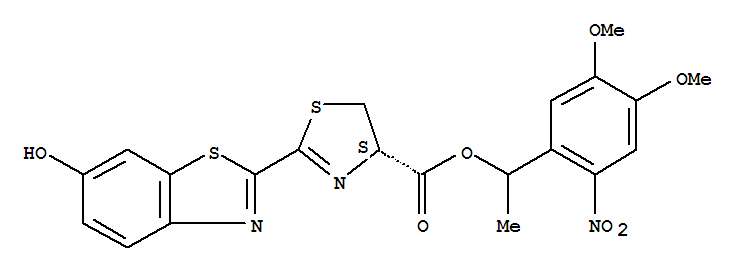 1-(4,5-Dimethoxy-2-nitrophenyl)ethyl (4r)-2-(6-hydroxy-1,3-benzothiazol-2-yl)-4,5-dihydro-1,3-thiazole-4-carboxylate Structure,223920-67-0Structure