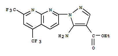 1H-pyrazole-4-carboxylicacid,5-amino-1-[5,7-bis(trifluoromethyl)-1,8-naphthyridin-2-yl]-,ethylester(9ci) Structure,246022-31-1Structure