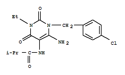 Propanamide, n-[6-amino-1-[(4-chlorophenyl)methyl]-3-ethyl-1,2,3,4-tetrahydro-2,4-dioxo-5-pyrimidinyl]-2-methyl- Structure,257939-29-0Structure