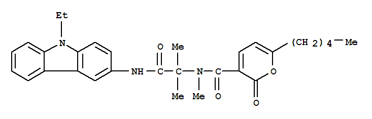 2H-pyran-3-carboxamide,n-[2-[(9-ethyl-9h-carbazol-3-yl)amino]-1,1-dimethyl-2-oxoethyl]-n-methyl-2-oxo-6-pentyl-(9ci) Structure,258278-04-5Structure