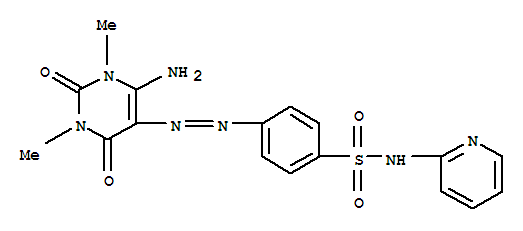 Benzenesulfonamide,4-[2-(6-amino-1,2,3,4-tetrahydro-1,3-dimethyl-2,4-dioxo-5-pyrimidinyl)diazenyl]-n-2-pyridinyl- Structure,29822-09-1Structure