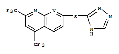 1,8-Naphthyridine,7-(1h-1,2,4-triazol-3-ylthio)-2,4-bis(trifluoromethyl)-(9ci) Structure,303151-91-9Structure