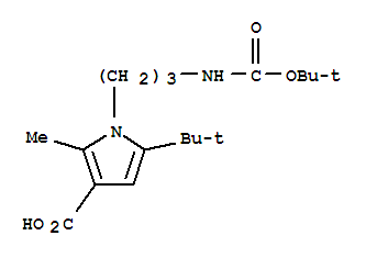 1-{3-[(Tert-butoxycarbonyl)amino]propyl}-5-(tert-butyl)-2-methyl-1h-pyrrole-3-carboxylic acid Structure,306936-18-5Structure