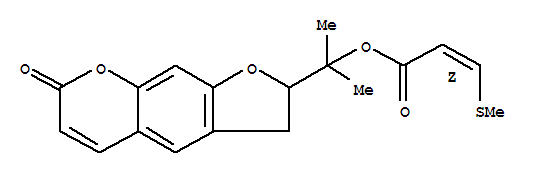 [Z,(-)]-3-(methylthio)propenoic acid 1-(2,3-dihydro-7-oxo-7h-furo[3,2-g][1]benzopyran-2-yl )-1-methylethyl ester Structure,31002-17-2Structure