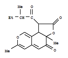 4-Acetyl -8-methyl -7-(3-methyl -2-oxopentyl )-1h-2-benzopyran-1,6(8ah)-dione Structure,31020-94-7Structure