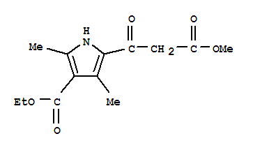 1H-pyrrole-2-propanoicacid,4-(ethoxycarbonyl )-3,5-dimethyl -beta-oxo-,methylester(9ci) Structure,315679-46-0Structure